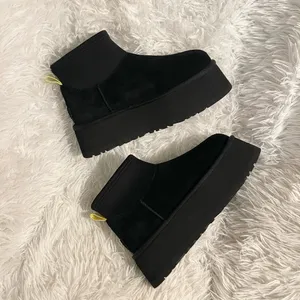 Ugg Classic Mini Dipper Black Platform Ankle Boots thumbnail 6