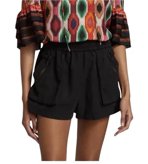 ALICE + OLIVIA Britney Patch-Pocket High Waist Black Shorts Size Small thumbnail 1