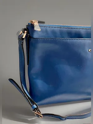 Coach East West Swingpack Crossbody Bag Blue Leather 52638 Beautiful In and Out thumbnail 6