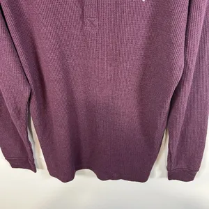 Victoria's Secret Purple Sleepwear Thermal Waffle Shirt Henley‎ Women’s Size L thumbnail 3