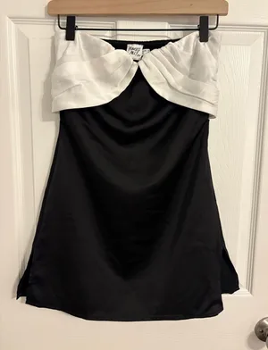 Princess Polly Dress Mini Black and White Strapless thumbnail 1