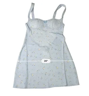 Rumored Loverboy Mini Dress MEDIUM Forget Me Not Blue Sweetheart Coquette Floral thumbnail 5
