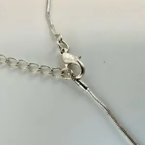Pink and silver tone heart pendant necklace thumbnail 6