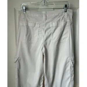 American Eagle Cream Baggy Wide Leg Cargo Pants - 6R thumbnail 5