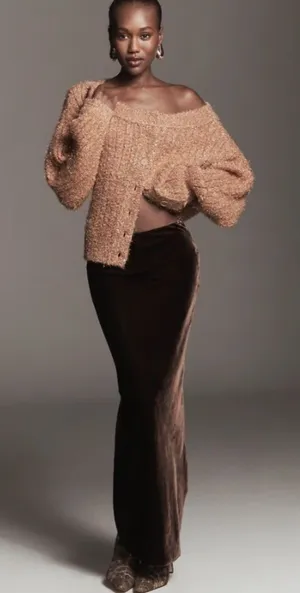 Anthropologie Boat-Neck Tinsel Cardigan Sweater thumbnail 1