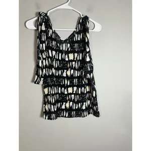 Banana Republic Tie Shoulder‎ Abstract Brushstroke V-Neck Tank Top Size S NWT thumbnail 2
