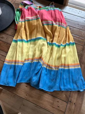NWT Current Air Pleated Colorblock Maxi Dress L thumbnail 8