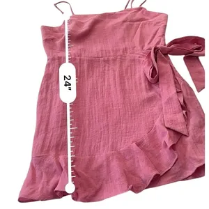 Cotton Candy LA Abbeline Bow Wrap Dress Pink Size L Womens Mini Party Cocktail⁠ thumbnail 11