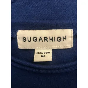 SugarHigh Clothing Blue crop sweatshirt with yellow smiley faces thumbnail 5