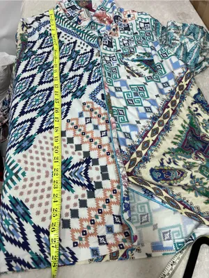 Johnny Was Patchwork mixed media Floral 2 piece pajama set XL button up top thumbnail 5