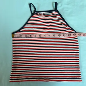 Garage red blue and white striped tank top thumbnail 5