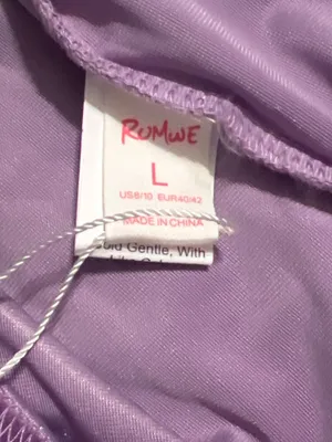 NWT Romwe Purple Feather Trim Velvet Dress thumbnail 2