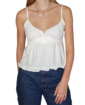 Nordstrom White Sleeveless baby doll Y2K tank Top! Size medium! thumbnail 1