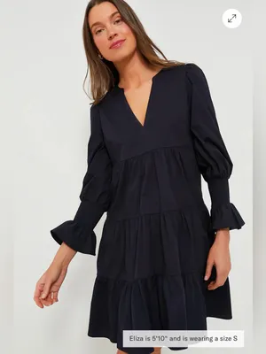 Pomander Place Navy Cotton Poplin Kenzo Dress M thumbnail 2
