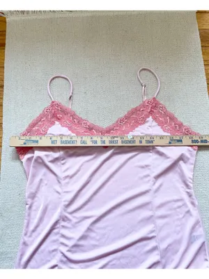 Vintage The Limited Y2K Pink Lace Trim Tank Top Cami Size XL Marie Antoinette thumbnail 6