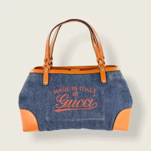 Gucci Denim Leather Hawaii Limited Edition Tote Purse thumbnail 1