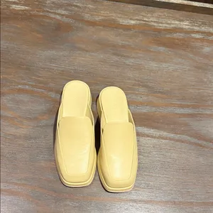 Vince Raquel Leather Mules Cashew Pale Yellow Slip-On Flats Size 5.5 NIB $295‎ thumbnail 8
