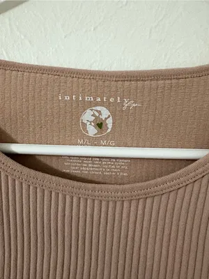 Free People Intimately Ribbed Fitted Tee | Size: Medium/Large Tan thumbnail 3