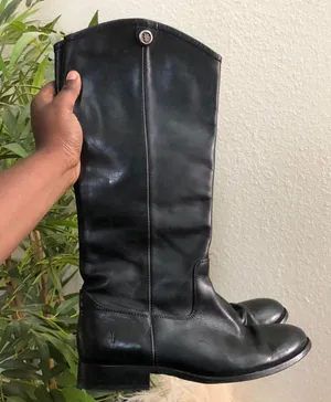 FRYE Black Leather Campus Equestrian Tall Riding Boots Western Cowboy-8.5B thumbnail 1