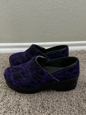Dansko Professional Wool Clogs 37 Purple Black Nursing Medical Shoes Halloween thumbnail 10