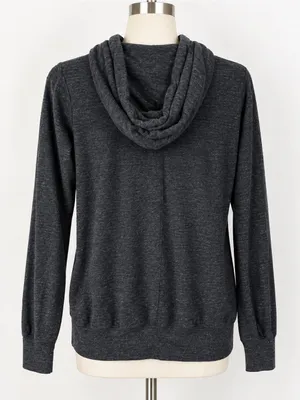 Nike Women's Charcoal Black Full-Zip Hoodie with White Logo thumbnail 3