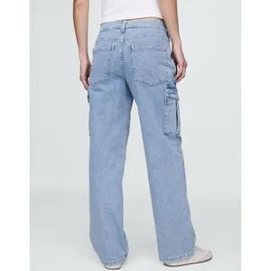 Gap 90s Loose Mid-Rise Cargo Jeans, Size 28 (6R), Light Blue Denim, Straight Leg thumbnail 5