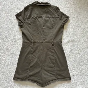 GUESS Olive Green Zip Up Utility Romper Short Sleeve Safari Gorpcore Cargo Large thumbnail 10
