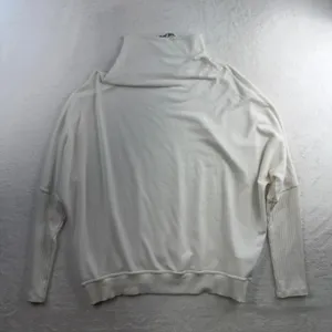 Michael Stars L Large Madison Brushed Jersey Long Sleeve Dolman Mock Neck White‎ thumbnail 3