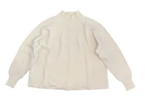 Mango Cropped Boxy Mock Neck Ribbed Sweater S‎ Cream Ivory thumbnail 1