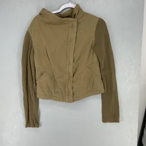Thread & Supply Womens Jacket Olive Green Mixed Media Utility Moto Small thumbnail 2