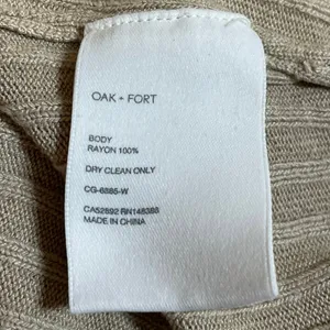 Oak + Fort Tan Ribbed Knit V Neck Long Sleeve Crop Button Up Cardigan Sweater XS thumbnail 6