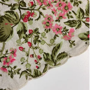 Laura Ashley Linen Blend‎ Floral Shift Dress Scalloped Hem Pink Green M thumbnail 8