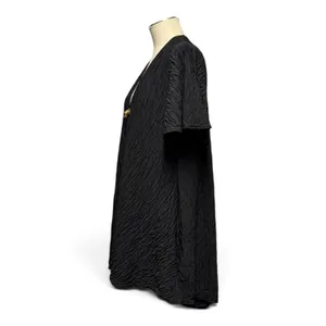 Oscar de la Renta Vintage 90s Made in USA Swimwear Cover Up Black Gold Small thumbnail 3