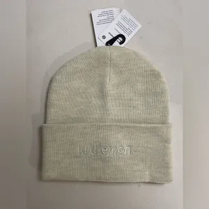 Lululemon NWT Warm Revelation Beanie Merino Wool Blend Heathered Bone Color thumbnail 5