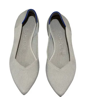 Rothy's The Point Ballet Flats Pointed Toe Knit Light Tan Beige thumbnail 1