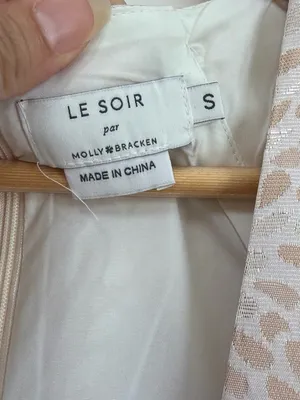Le Soir Molly Bracken Fit & Flare Dress S Cream Gold Metallic Jacquard Lined thumbnail 2