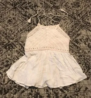O'neill crochet‎ halter top flowy- size XS cream thumbnail 1