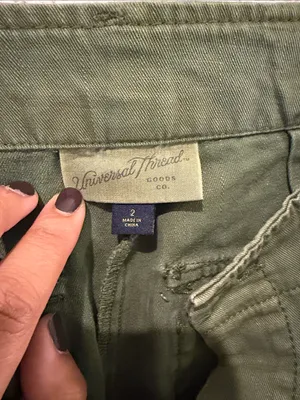 Universal Thread Green Cargo Pants with Button Fly thumbnail 2