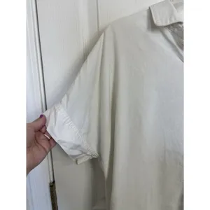 Free Assembly Linen Blend White Button Front Short Sleeve Top M Minimalist Boxy thumbnail 4