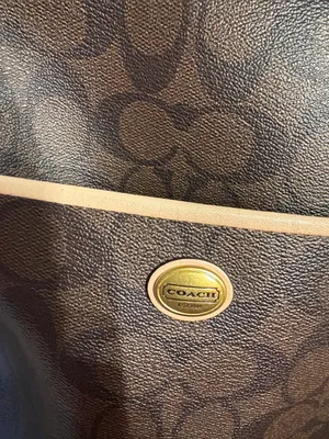 Coach Peyton Signature Crossbody Shoulder Bag Brown with Light Tan Trim F26186 thumbnail 8