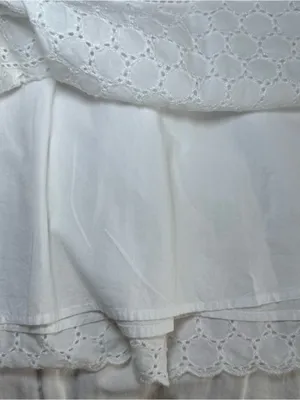 Old Navy Lined Y2K Dress Size 12 Cotton Tank Peasant Cottage core White Eyelet thumbnail 3
