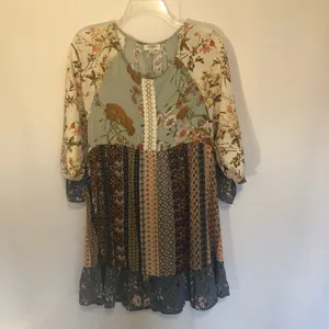 Umgee boho patchwork floral dress thumbnail 5