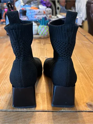 Vivaia womens knit square toe sock ankle boots black 39 US 8.5 thumbnail 3