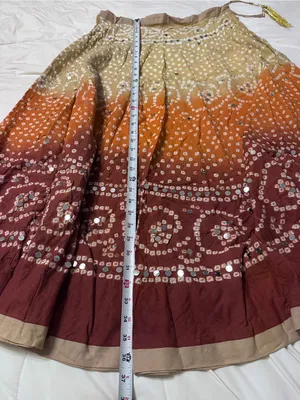 Raj Women’s Ombre Bandhani Maxi Skirt in Tan, Orange & Brown - NWOT - OS thumbnail 11