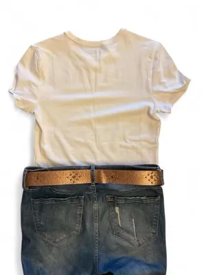 NWOT Copper Metallic Studded Leather Belt thumbnail 7