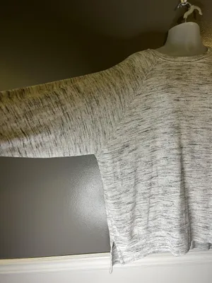 Aerie Sweater Womens XXL Gray Space Dye Knit Raglan Crewneck Pullover Cozy thumbnail 5