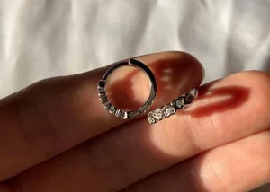 925 Silver Plated CZ Love Heart Silver Hoop Earrings for Women thumbnail 4