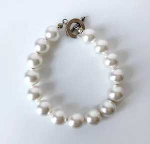 Pearl Bracelet White & Silver Classic Elegant Statement Faux Pearls thumbnail 4