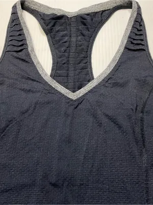 Black Lululemon Tank Cinchable Drawcord Hem V Neck Key Pocket Women Sz M thumbnail 2