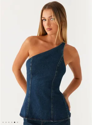 Peppermayo maysa denim top thumbnail 1